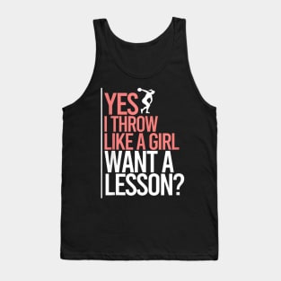 I Throw Like A Girl Discus Throwing Track And Field Discus Tank Top